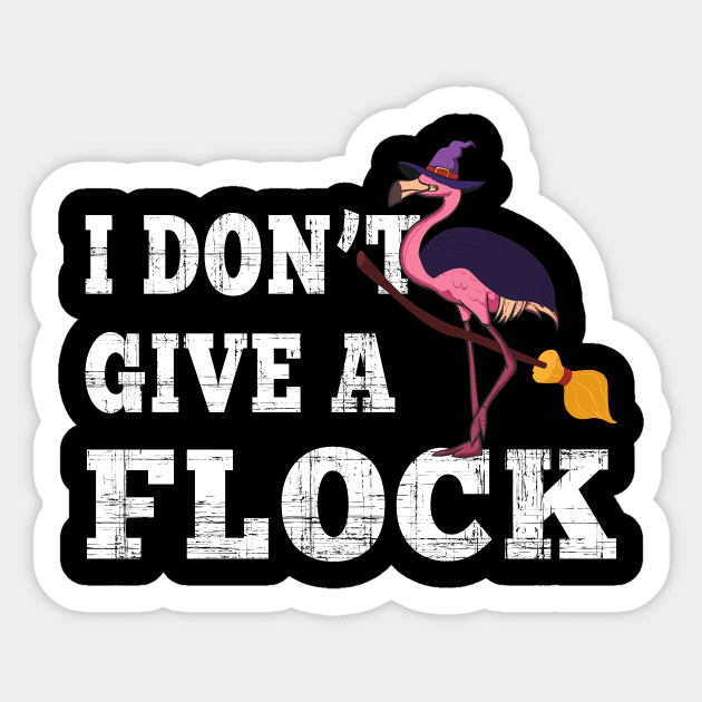 Halloween Flamingo Witch T shirt Funny Gift Flock Women Sticker by foxmqpo